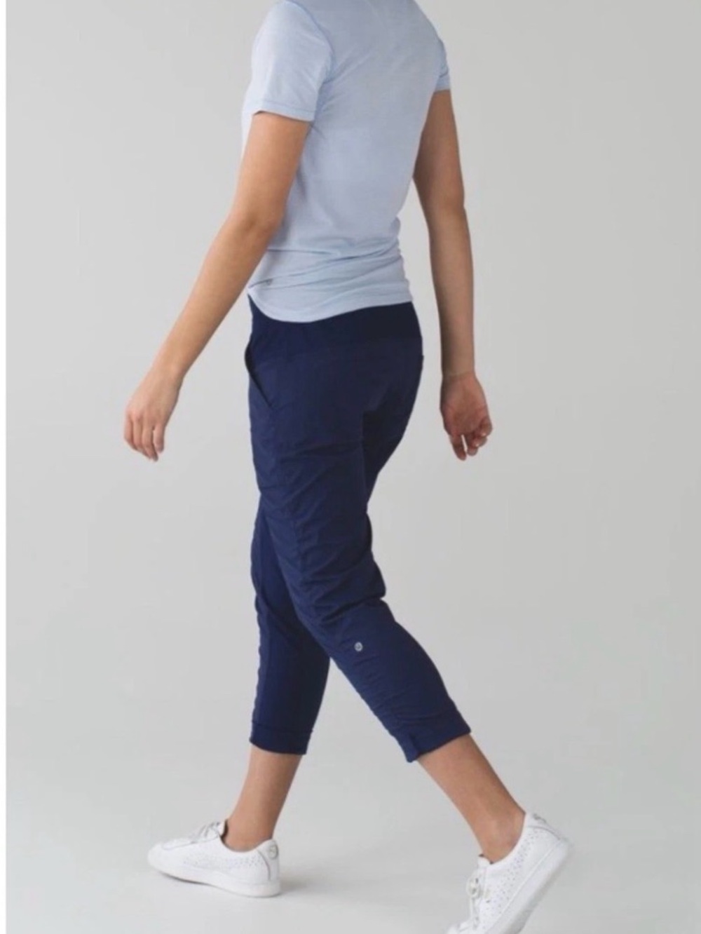 Lululemon Women’s Dance Studio Crop Pants Unlined Blue with Pinstripes  12